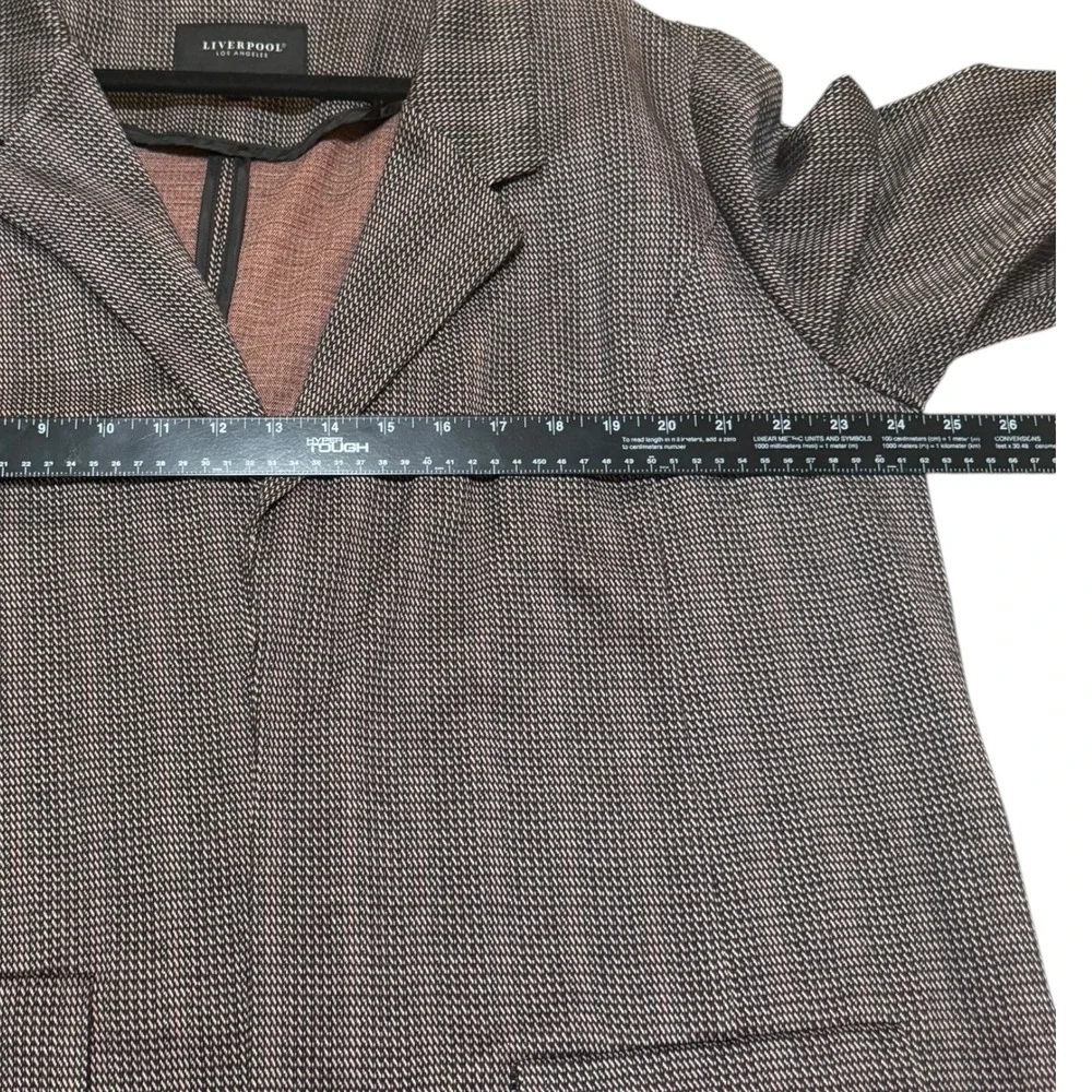 Liverpool Los Angeles Plaid Knit Boyfriend Blazer Jacket Open Front Plus Size 2X
